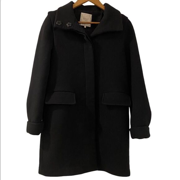 Zara trafaluc Womens XS Wool Blend Black Long Peacoat Womens Jacket coats, XS - Picture 2 of 10